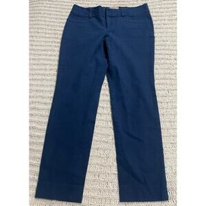 Banana Republic Jackson Fit Trousers Pants Slim Ankle Womens 8 Navy Star 215801